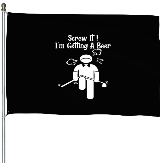 Golf Beer Golfer Father Day Mother Day House Flags