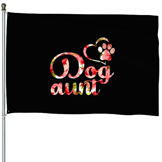 Dog Aunt Sister Flower Puppy Dog House Flags