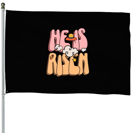 He Is Risen Modern Christian Easter House Flags