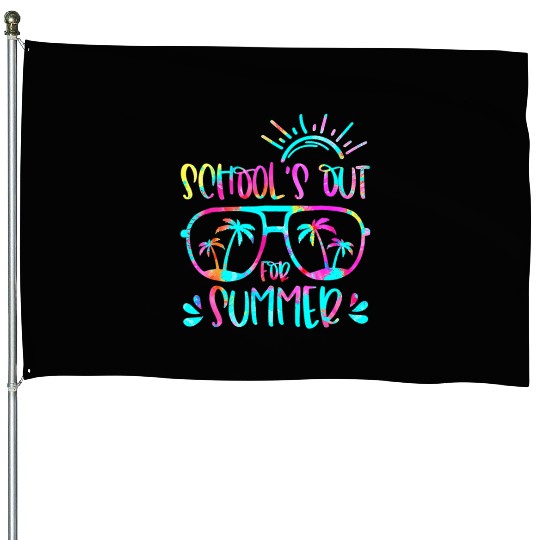 Last Day Of School Schools Out For Summer Teacher House Flags
