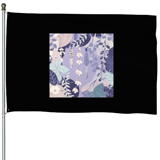 Wisteria Pattern, Japanese Kimono Fabric Pattern House Flags