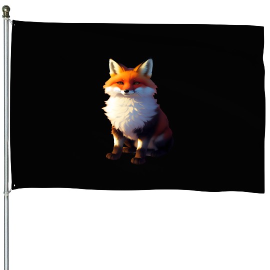 Baby Red Tailed Fox House Flags