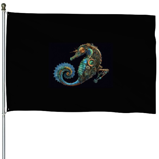 Cybernetic Octopus House Flags