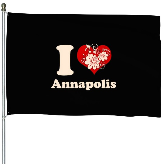 I Heart Annapolis Maryland Floral House Flags