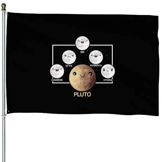 Pluto Moons Planet Space Lover Solar System House Flags