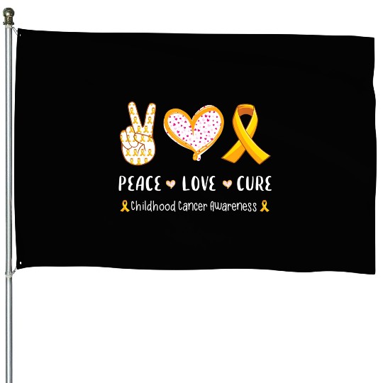 Peace love America with hand sign sunflower and US House Flags