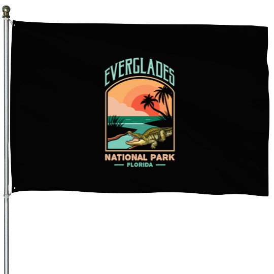 Everglades National Park Us Crocodile Florida Alli House Flags