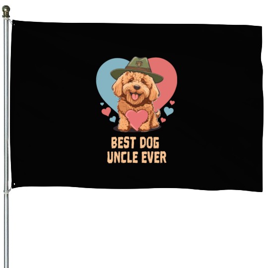 Best Dog Uncle Ever Goldendoodle Dog Dad Cute Dog House Flags