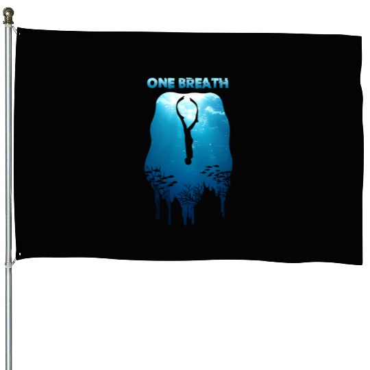 Freediving One Breath Diving Apnea Ocean Free Dive House Flags