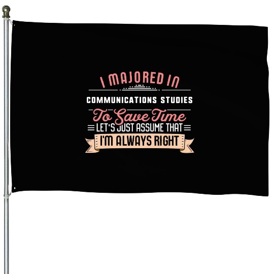 Communications Studies Major Studen Graduation House Flags