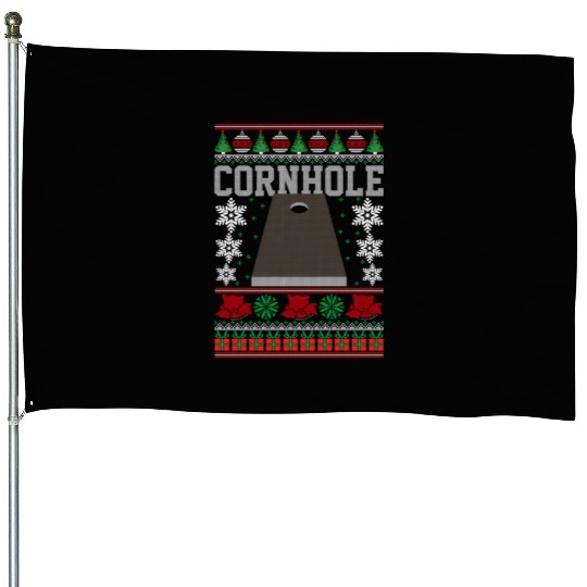 Cornhole Ugly Happy House Flags