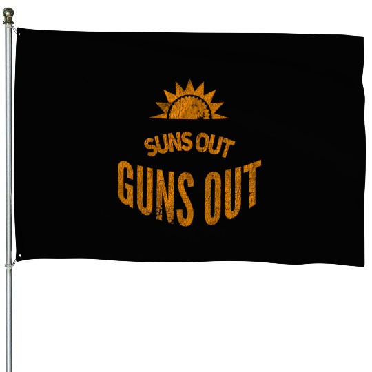 Suns Out Guns Out Workout Gym Muscle Exercise Suns House Flags