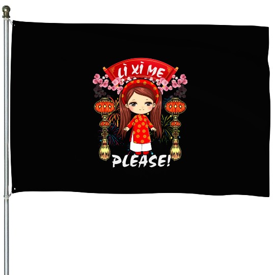 Li Me Please Vietnamese Lunar New Year House Flags