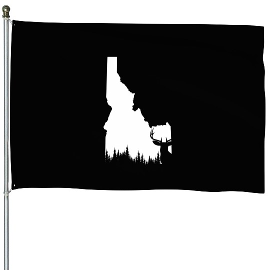 Hunter Elk Deer State Idaho Hunting House Flags