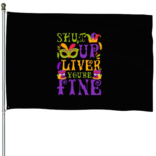 Mardi Gras New Orleans Fool Music House Flags