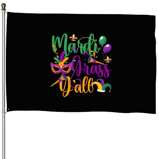 Carnival New Orleans Celebrate Tuesday House Flags