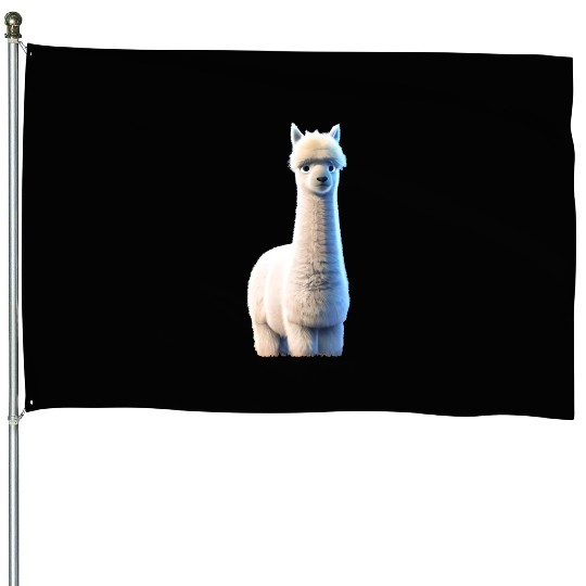 fluffy alpaca House Flags