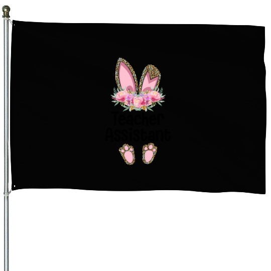 Easter Bunny Ear Teacher Leopard Teacher Assistant House Flags