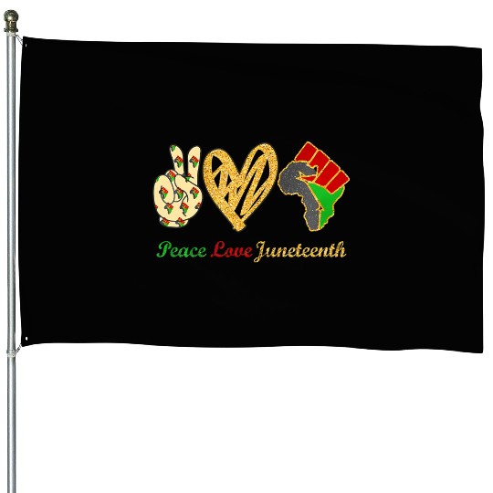 Peace Love Junenth Black Pride Freedom Independenc House Flags