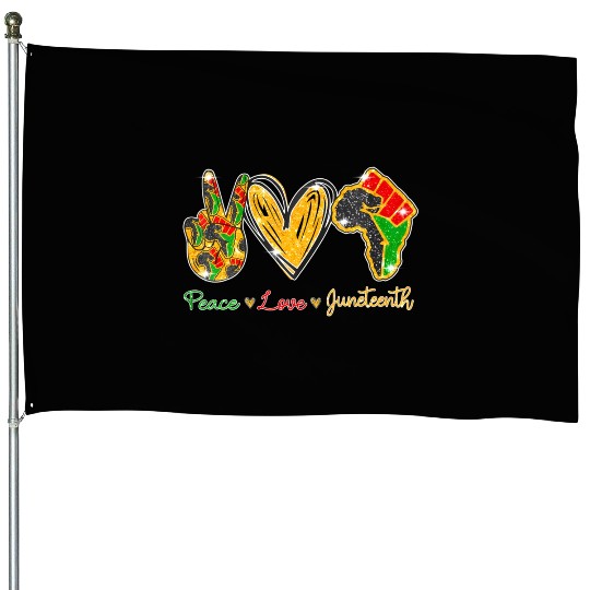 Peace Love Junenth Black History Pride African Ame House Flags