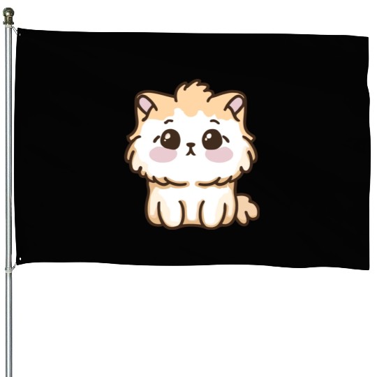 cute kawaii cat valentine gift 1 House Flags