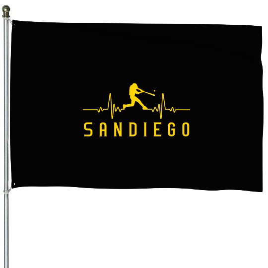 San Diego Baseball Heartbeat Sd Game Day Padre House Flags