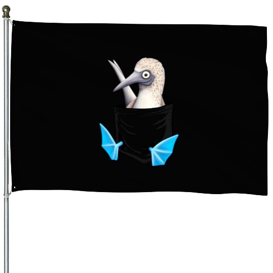 Bird Drawing Fancy Blue Foot Booby In Pocket House Flags