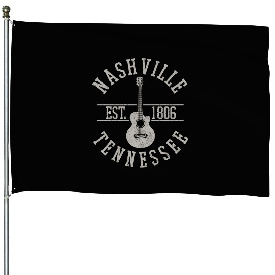Nashville Country Music City Guitar House Flags