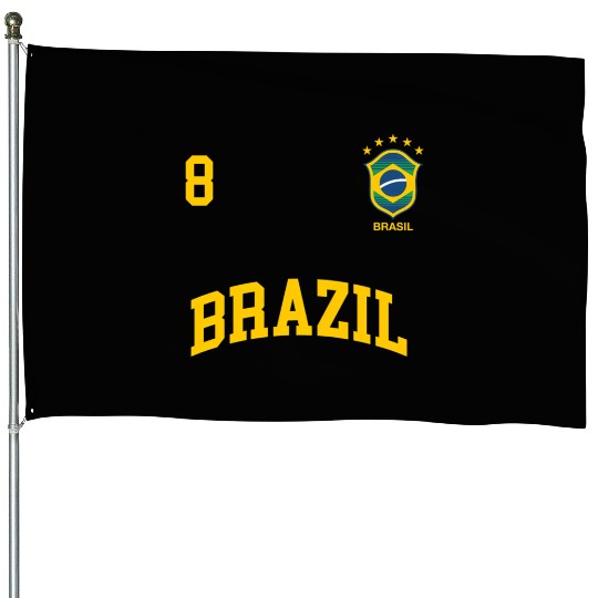 Brazil Number 8 Brazilian Soccer Team Sports House Flags