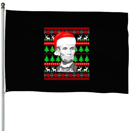 Abraham Lincoln Santa Ugly House Flags