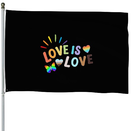 Love is Love - LGBTQ Gay Pride Rainbow House Flags