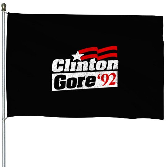 Clinton Gore Bill Clinton 92 Elect House Flags