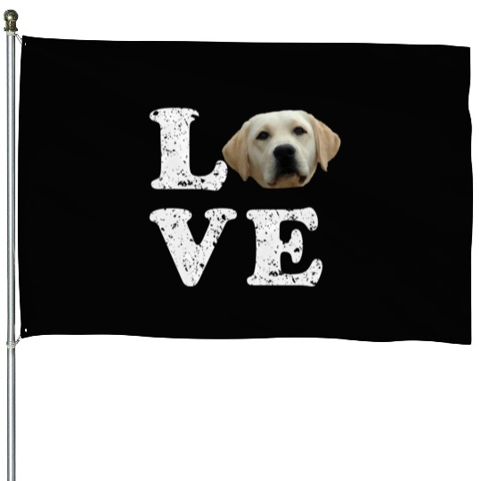 I Love My Yellow Lab Labrador Retriever Dog House Flags
