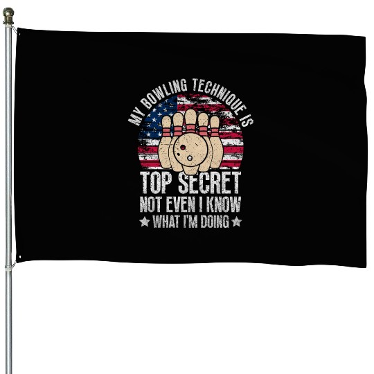 Vintage 4th of July Bowling House Flags