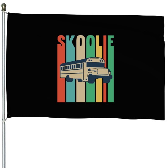 Skoolie Design For A School Bus Lover House Flags