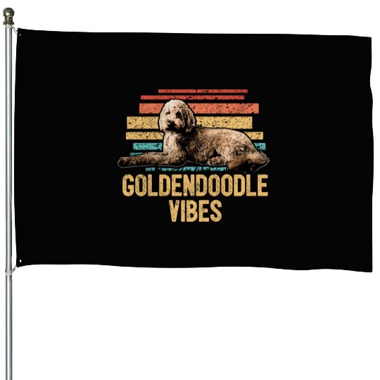 Goldendoodle Vibes Cute Dog Mom Doodle Dog Dad House Flags