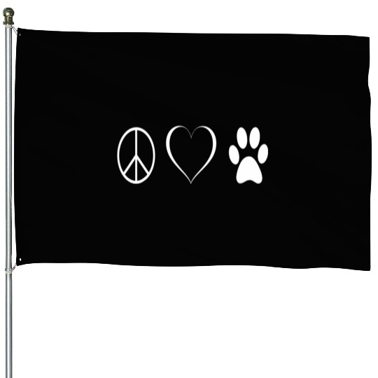 Peace love animals House Flags