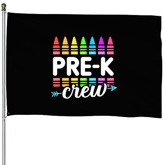 Pre-K Crew Teacher Team Squad Hello Back School Gr House Flags
