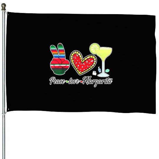 Peace Love Margarita for Plus Size House Flags