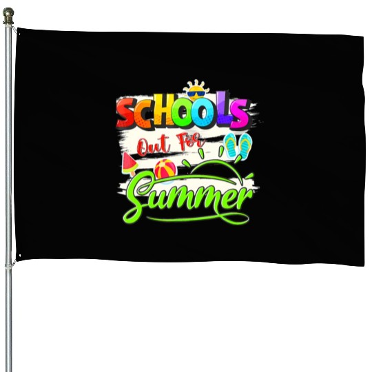 Schools Out For Summer Lover Funny Teacher Student House Flags