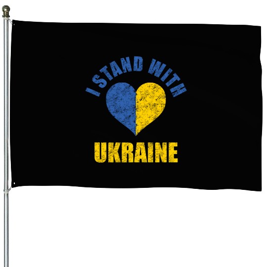 Support Ukraine I Stand With Ukraine Ukrainian House Flags