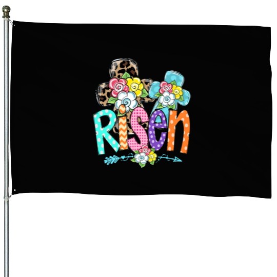 Happy Easter For Christian Mom He Is Risen Leopard House Flags