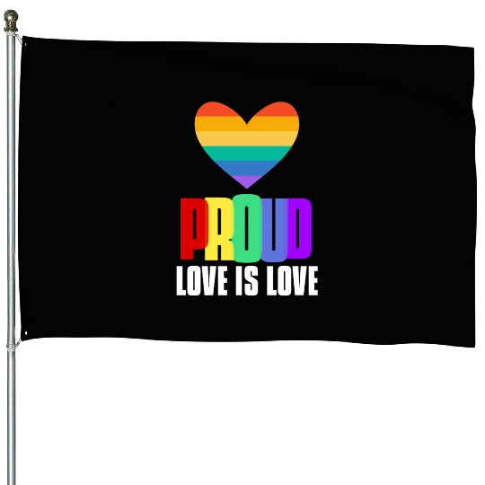 Proud LGBT House Flags Love is Love House Flags Rainbow Lesbian