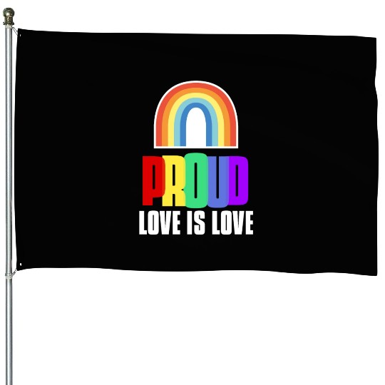 Proud LGBT House Flags Love is Love House Flags LGBT Pride