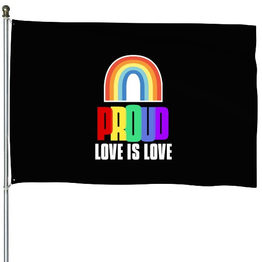 Proud LGBT House Flags Love is Love House Flags LGBT Pride