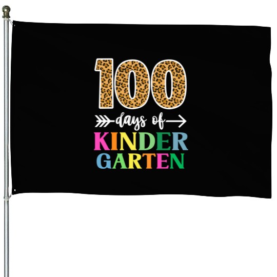 100 Days Of Kindergarten School Teacher Smarter House Flags
