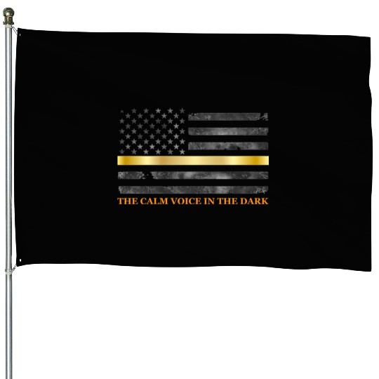 Dispatcher - Thin Yellow Gold Line 911 Emergency House Flags