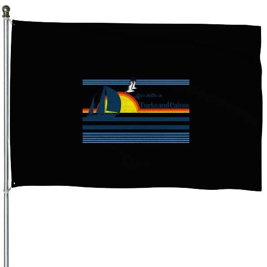 Beach 70S 80S Island Sailing Sunset -Tur And House Flags
