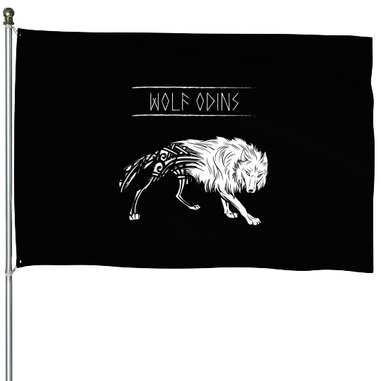 Freki Geri Wolf Odin Wotan Nordic God Valhalla House Flags