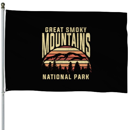 Retro National Park Great Smoky Mountains National House Flags
